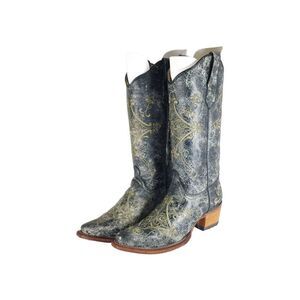 CORRAL Circle G Women’s US6,5M Gray Leather Crackle Distressed Western Boots